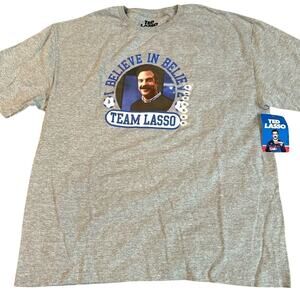 TED LASSO “I Believe in Believe” Team Lasso  Gray T-Shirt Tee Size Small